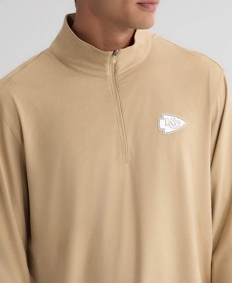Fanatics Men's Tan Kansas City Chiefs Clutch Quarter-Zip Pullover Sweatshirt