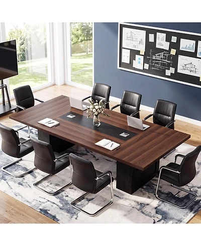 Tribesigns 8Feet Conference Table for 8-10, with Cable Management