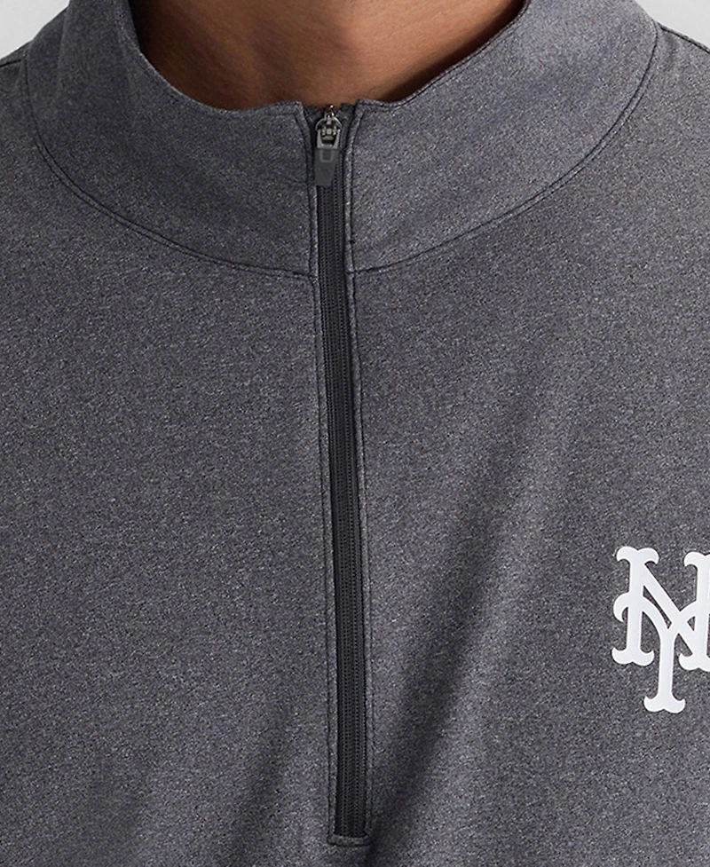 Fanatics Men's Charcoal New York Mets Clutch Quarter-Zip Pullover Sweatshirt