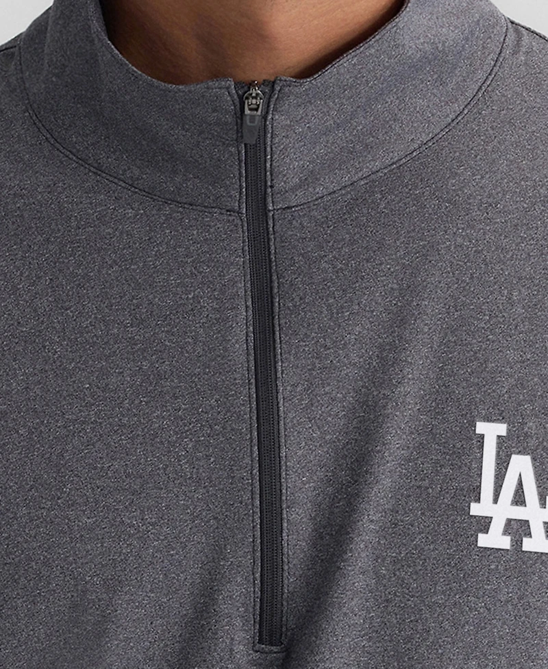 Fanatics Men's Charcoal Los Angeles Dodgers Clutch Quarter-Zip Pullover Sweatshirt