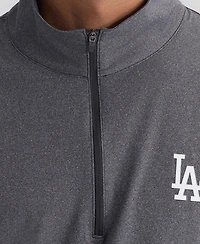 Fanatics Men's Charcoal Los Angeles Dodgers Clutch Quarter-Zip Pullover Sweatshirt