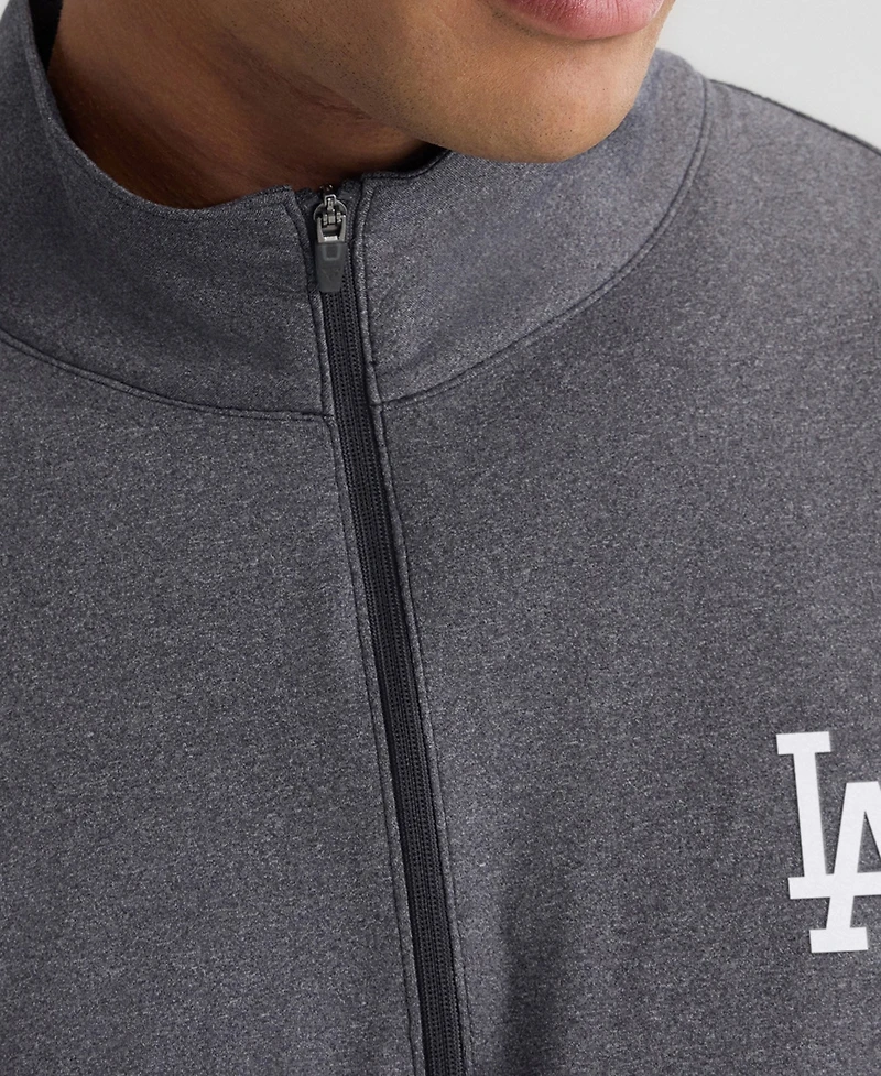 Fanatics Men's Charcoal Los Angeles Dodgers Clutch Quarter-Zip Pullover Sweatshirt
