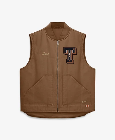 Nike Men's Brown Texas Longhorns Academic Padded Full-Zip Vest