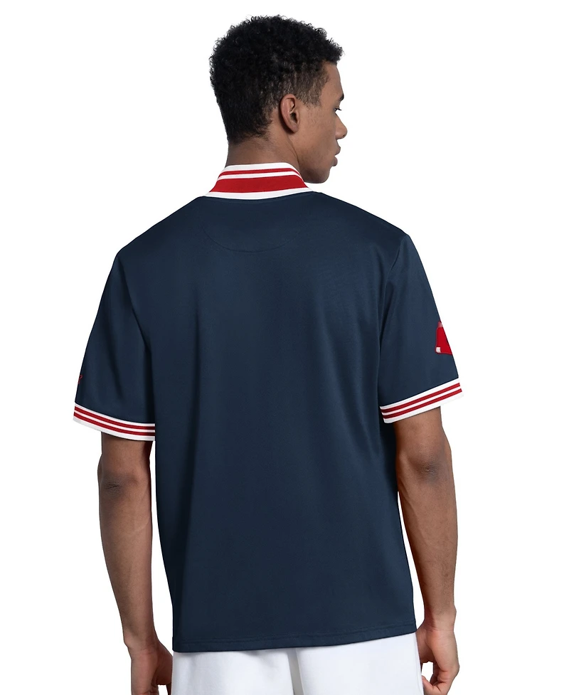 Starter Men's Navy Boston Red Sox Button-Up Short sleeves Jacket