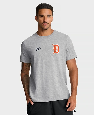 Nike Men's Heather Gray Detroit Tigers Cooperstown 2-Hit T-Shirt