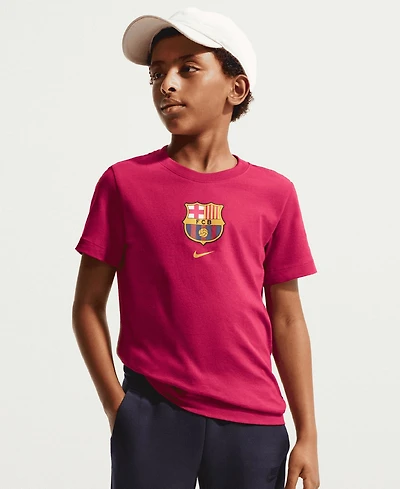 Nike Big Boys and Girls Red Barcelona Crest T-Shirt