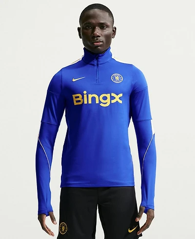 Nike Men's Blue Chelsea 2026/27 Strike Dri-FITLong sleeves Quarter-Zip Drill Jersey