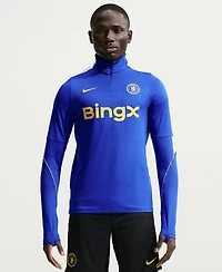 Nike Men's Blue Chelsea 2026/27 Strike Dri-FITLong sleeves Quarter-Zip Drill Jersey