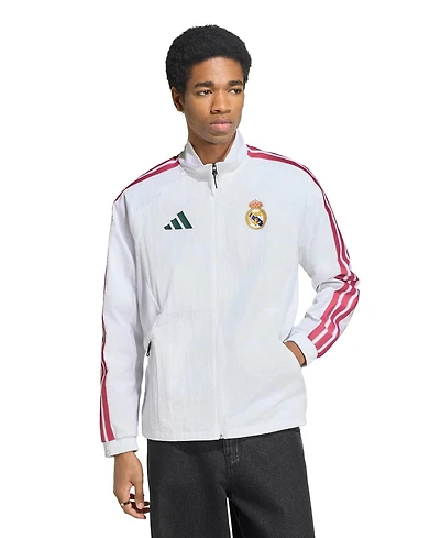 Adidas Men's White Real Madrid 2026 Full-Zip Anthem Jacket