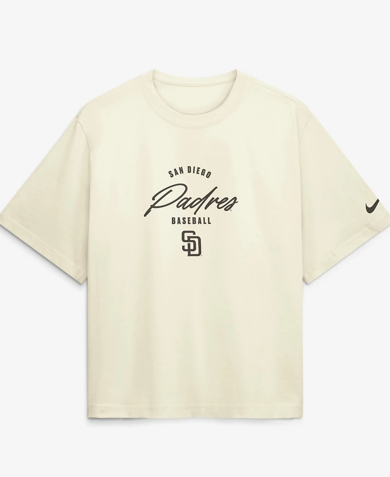 Nike Women's Jackson Merrill Cream San Diego Padres Premium Essentials Boxy Name Number T-Shirt