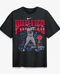 Nike Men's Bryce Harper Black Philadelphia Phillies Enlarged Player Graphic Max90 Heavyweight T-Shirt