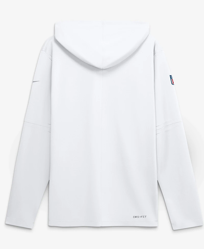 Nike Men's Los Angeles Rams Fearsome White Sideline LightweightLong sleeves Hooded Dri-fit T-Shirt