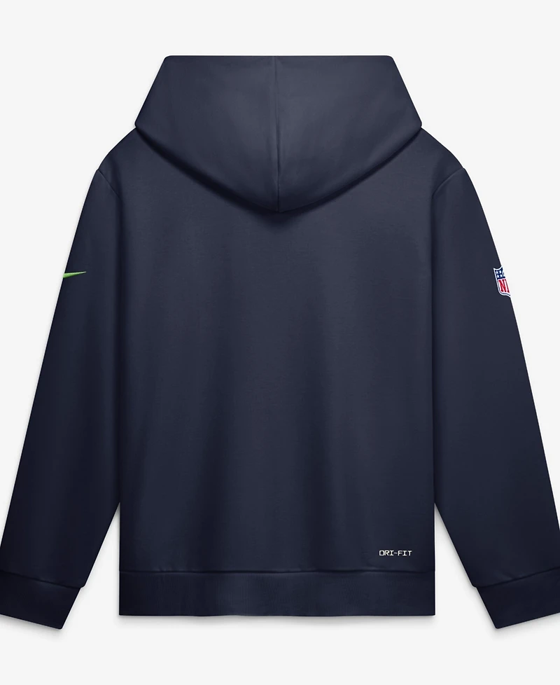 Nike Men's College Navy Seattle Seahawks Sideline Standard Issue Quarterback Scramble Dri-fit Full-Zip Hoodie