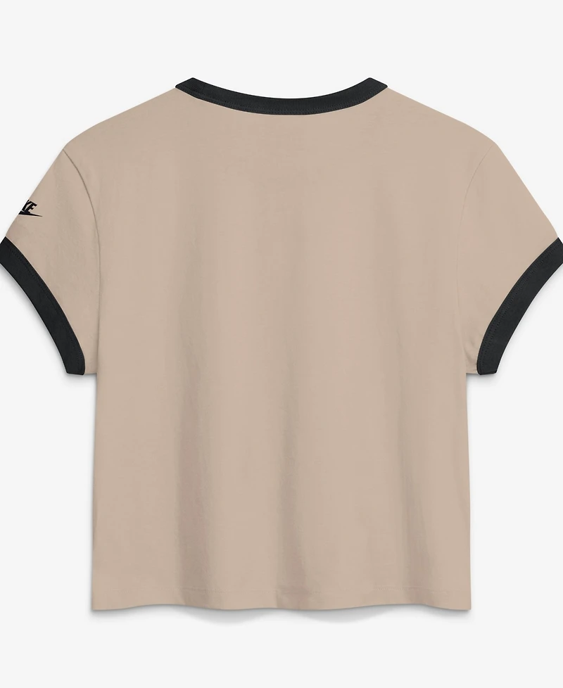 Nike Women's Cream Cincinnati Bengals Rewind Ringer Mod Cropped T-Shirt