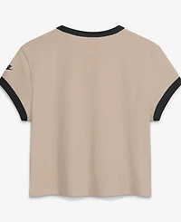 Nike Women's Cream Cincinnati Bengals Rewind Ringer Mod Cropped T-Shirt