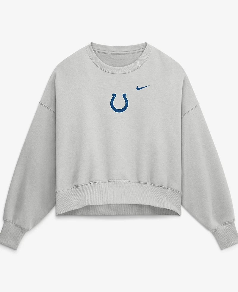 Nike Women's Gray Indianapolis Colts Oversized Primetime Phoenix Fleece Sweatshirt