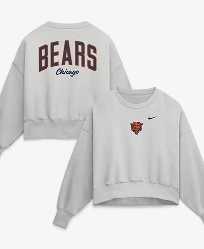 Nike Women's Gray Chicago Bears Oversized Primetime Phoenix Fleece Sweatshirt