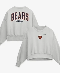 Nike Women's Gray Chicago Bears Oversized Primetime Phoenix Fleece Sweatshirt