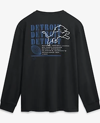 Fanatics Men's Black Detroit Lions Relaxed Fullback DriveLong sleeves Fashion Top