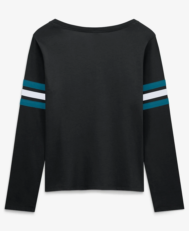 Fanatics Women's Black Jacksonville Jaguars Team First Coverage Scheme Lace-UpLong sleeves T-Shirt