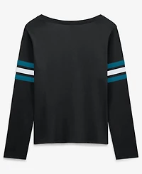 Fanatics Women's Black Jacksonville Jaguars Team First Coverage Scheme Lace-UpLong sleeves T-Shirt