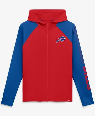 Fanatics Women's Red/Royal Buffalo Bills Cornerback Blitz Raglan Full-Zip Hoodie