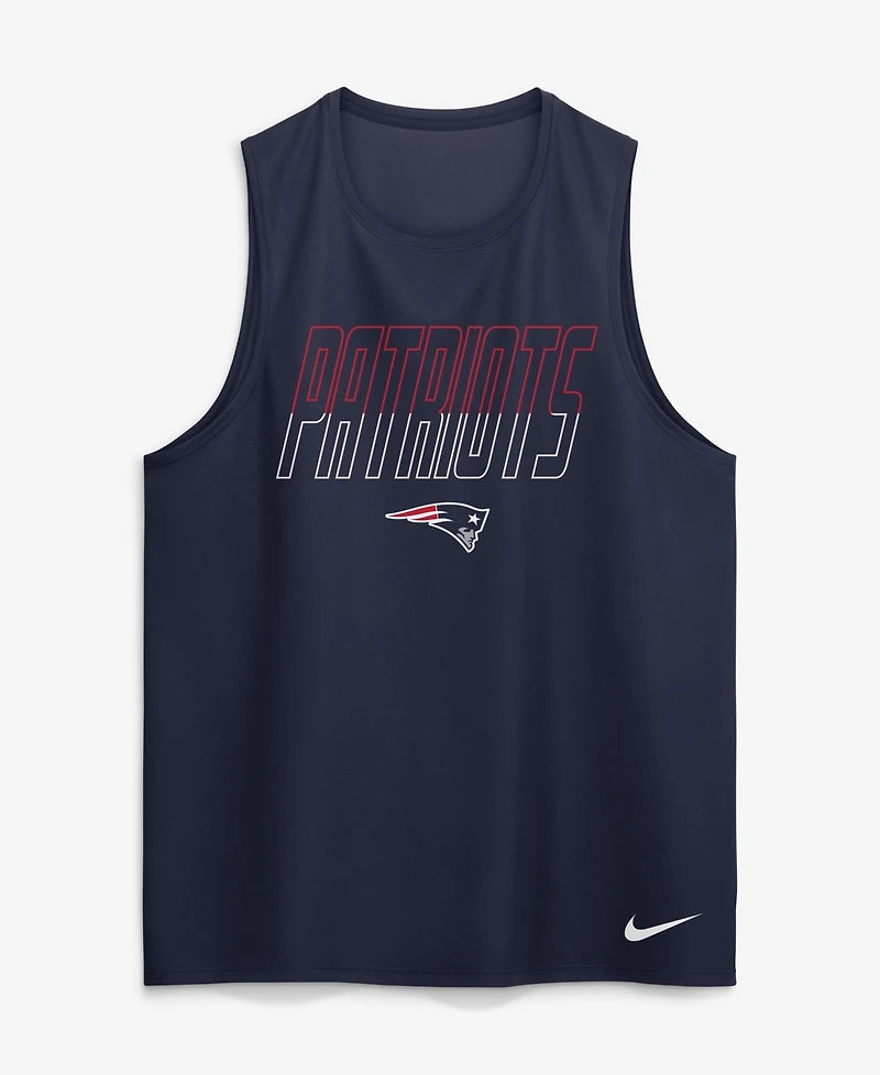 Nike Men's Navy New England Patriots Kickoff Miler Dri-fit Tank Top