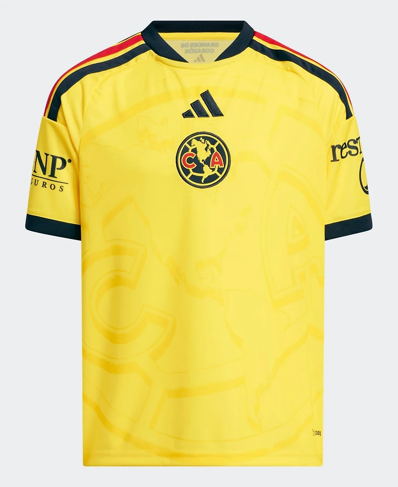 Adidas Big Boys and Girls Yellow Club America 2026/27 Home Replica Jersey