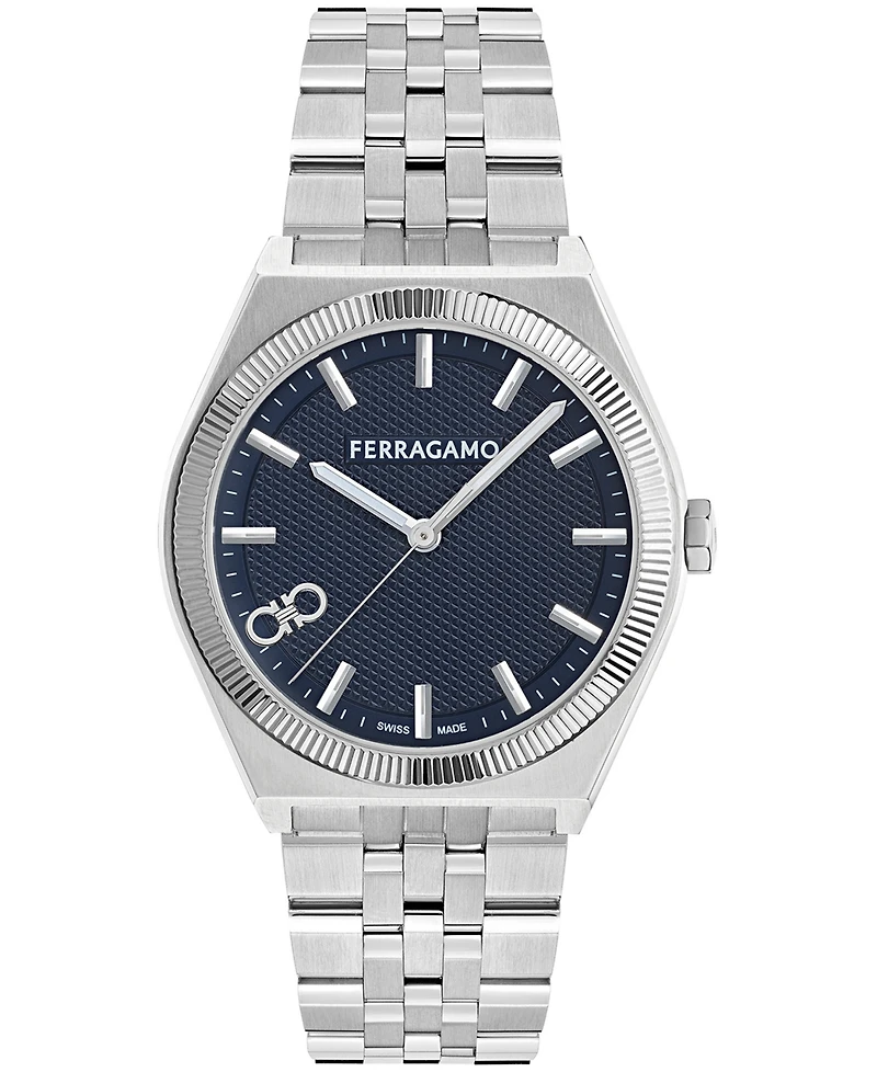 Ferragamo Men's Silver Stainless Steel Bracelet Watch 40mm