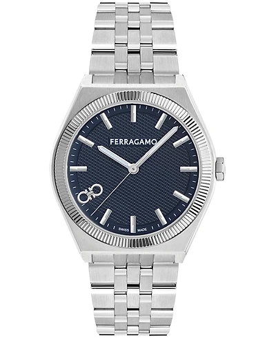 Ferragamo Men's Silver Stainless Steel Bracelet Watch 40mm