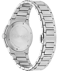 Ferragamo Men's Silver Stainless Steel Bracelet Gmt Watch 41mm