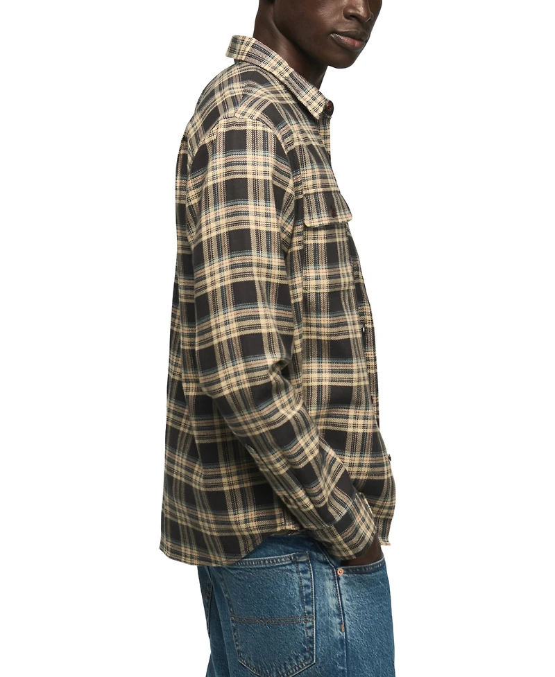 Lucky Brand Men's Humboldt Herringbone Plaid Shirt