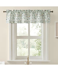 No. 918 Portia Watercolor Wildflower Semi-Sheer Rod Pocket Kitchen Curtain Valance