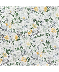 No. 918 Portia Watercolor Wildflower Semi-Sheer Rod Pocket Kitchen Curtain Tier Pair