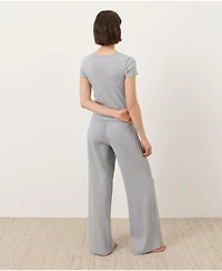 Pact Women's Organic Cotton Pointelle Wide Leg Pant