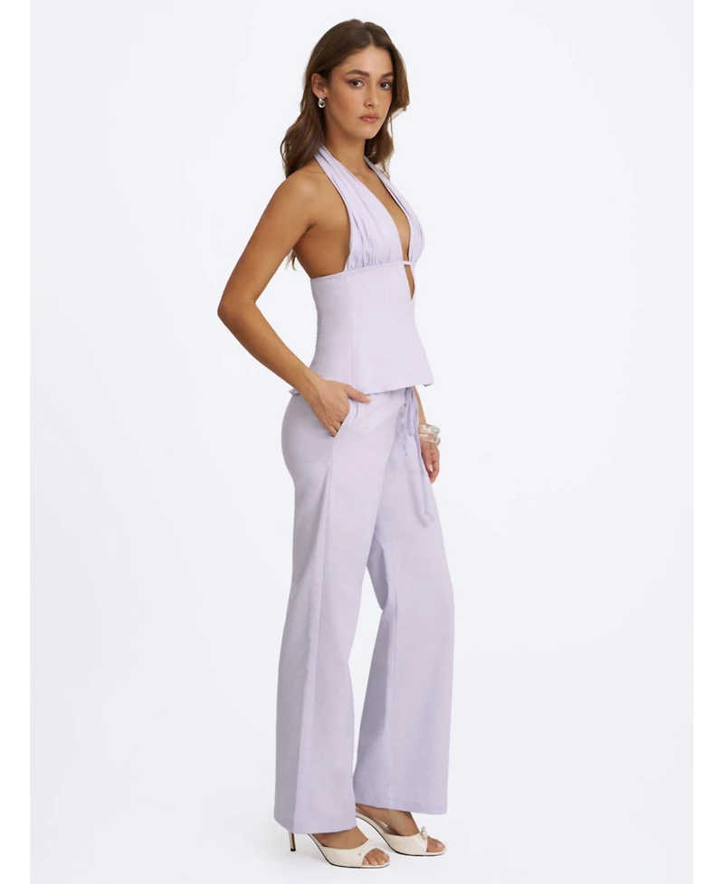 Miss Circle Women's Laureen Linen Straight Pants