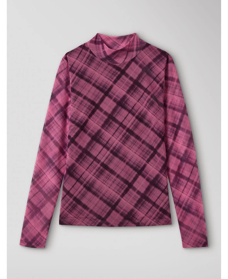 Whistles Women's Check Print Mesh Top