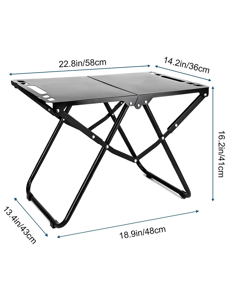 Piscifun Camping Table Collapsible Lightweight Carbon Steel Outdoor Picnic Travel Hiking Bbq Beach Carry Bag