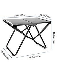 Piscifun Camping Table Collapsible Lightweight Carbon Steel Outdoor Picnic Travel Hiking Bbq Beach Carry Bag