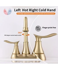 Phying 4 Inch Bathroom Faucet 2-Handle Vanity Sink Faucet with Pop-up Drain Assembly and Water Supply Hoses Modern Basin Mixer Tap for Bathroom