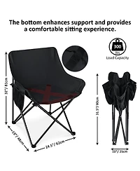 Piscifun 2 Pack Oversized Folding Camping Chairs and Table Portable Outdoor Patio Travel Set