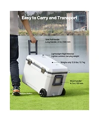 Sugift 45 Qt Wheeled Hard Cooler with 60 Hour Ice Retention and Side Pull Handle