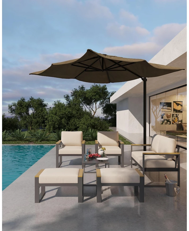 gaomon All-Weather Indoor/ Outdoor Loveseat Sofa Set for Balcony, Garden, Deck