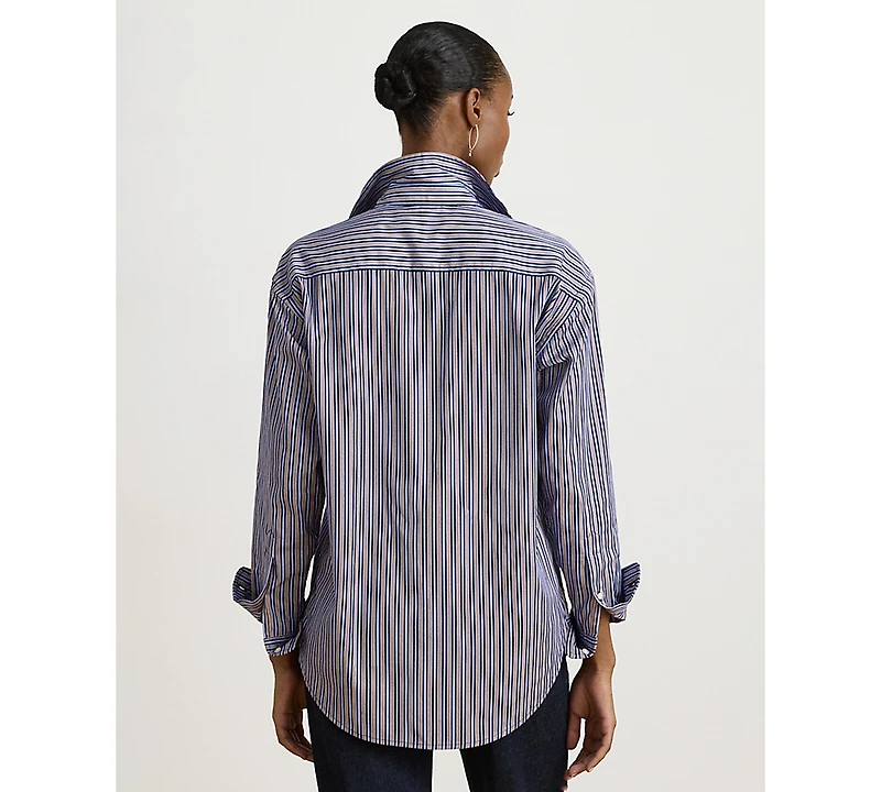 Lauren Ralph Petite Relaxed-Fit Striped Broadcloth Blouse