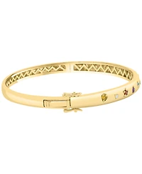 Effy Collection Multi-Gemstone (3/8 ct. t.w.) & Diamond Accent Bangle in 14k Yellow Gold Over Sterling Silver