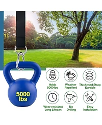 Piscifun Tree Swing Straps Hanging Kit Heavy Duty Adjustable 5000lbs Capacity Universal Fit For Outdoor Swings Hammocks