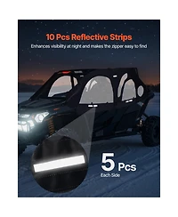 Sugift Soft Upper Door Cab Enclosure Kit for 4 Seat Side by Side Vehicles with Zippered Windows