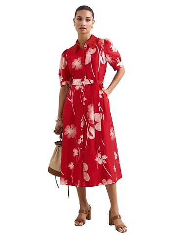 Phase Eight Women's Delphine Midi Dress Self-Tie Waist