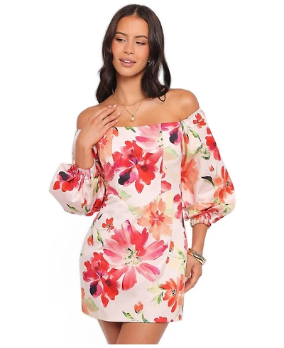 Petal and Pup Women's Annette Floral 3/4-Sleeve Mini Dress
