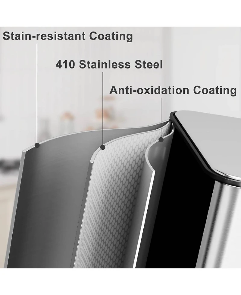 gaomon 3x30L Stainless Steel Recycling Trash Can with Soft Close Pedal Lids, Kitchen Bin for Home, Office
